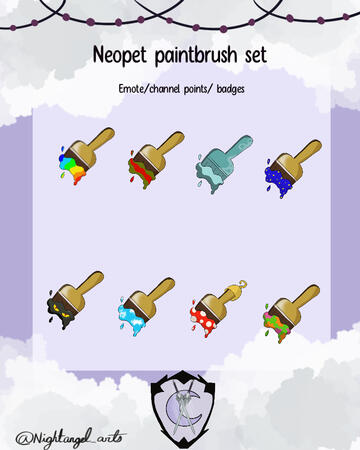 Neopet paintbrush badge/emote pack