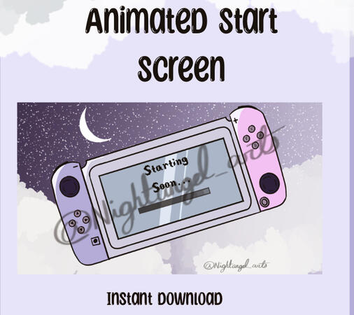 Purple animated start screen