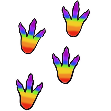 Rainbow Dino feet emote